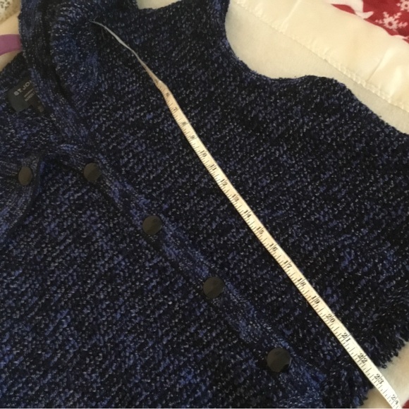 St. John Navy Blue/Black Button Down Vest - Picture 8 of 11